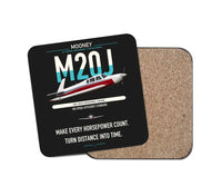 Thumbnail for Mooney M20J 201 design on black 1 piece coaster
