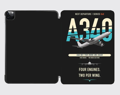 Airbus A340-500 design on black ipad tablet case