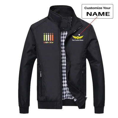 Colourful Cabin Crew aviation design printed on modern shell with tailored fit stylish jacket.