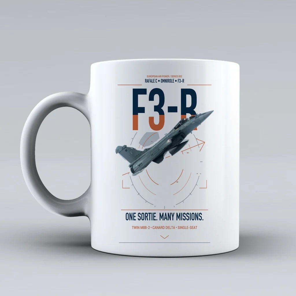 Dassault Rafale C — F3-R standard design on white ceramic mug, double-side print