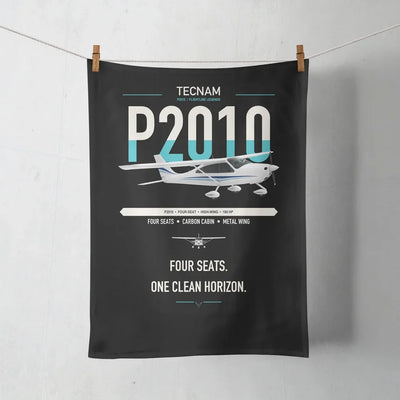 Tecnam P2010 design on black towel