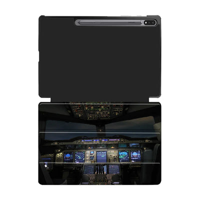Airbus A380 Cockpit aviation design on tablet case for Samsung tablet.