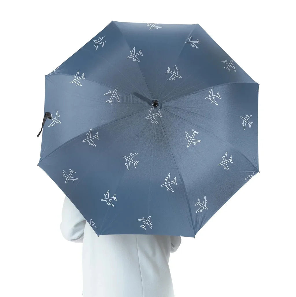 Nice Airplanes aviation design on windproof polyester umbrella.