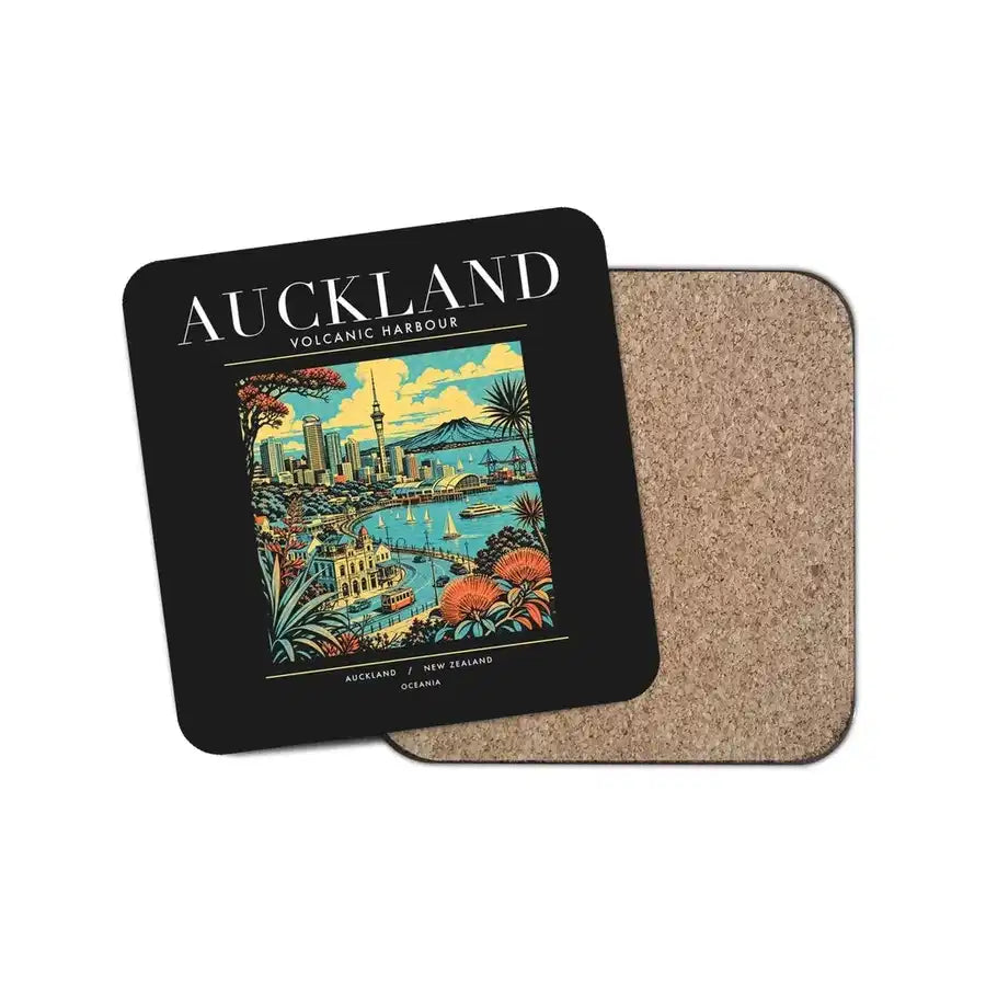 AUCKLAND - Poster - Coaster - Black