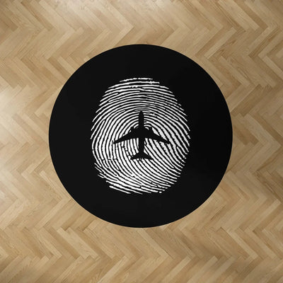 Aviation Finger Print Carpet & Floor Mats (Round) aviation design on durable carpet pile with non-slip backing round carpet f.