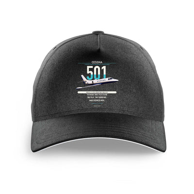 Cessna 501 Citation I SP design on black printed hat