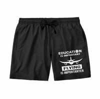 Thumbnail for Flying is Importanter aviation design on quick-dry polyester swim trunks.