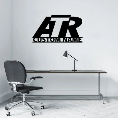 ATR & Text aviation design on durable metal with painted finish metal wall sign.