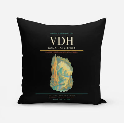 Dong Hoi Airport (VDH) design on black pillow