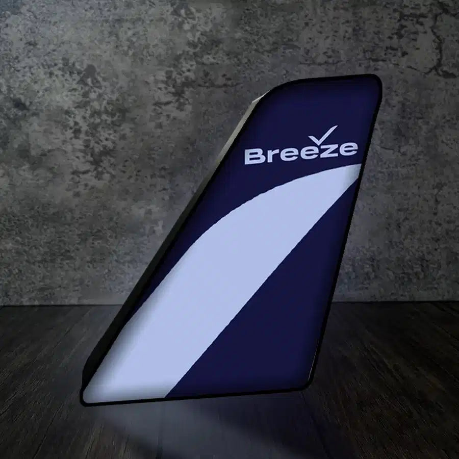 Breeze Airways Airlines Led Aircraft Tail aviation art 3D aircraft tail lamp in premium acrylic with LED.