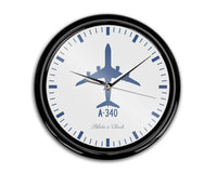 Thumbnail for Airbus A340 aviation themed wall clock, premium wood and metal.