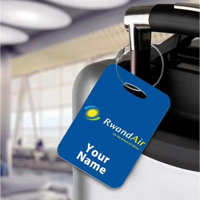 RwandAir Airlines aviation acrylic luggage tag in durable acrylic.