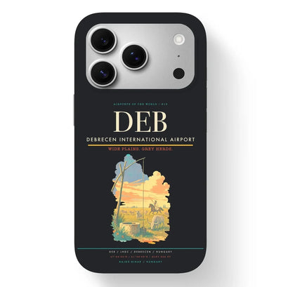 Debrecen Airport (DEB) design on black iPhone 17 Pro MagSafe case