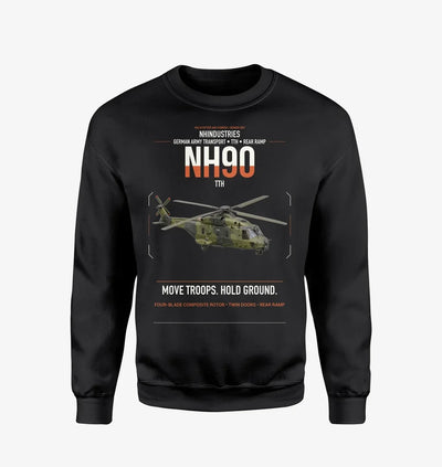 NHIndustries NH90 TTH design on black sweatshirt
