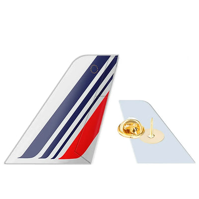 Air France Airlines aviation design tail-shape badge pin in polished alloy.