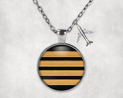 Pilot Epaulettes (4,3,2 Lines) aviation necklace, stainless steel body with engraved detail.