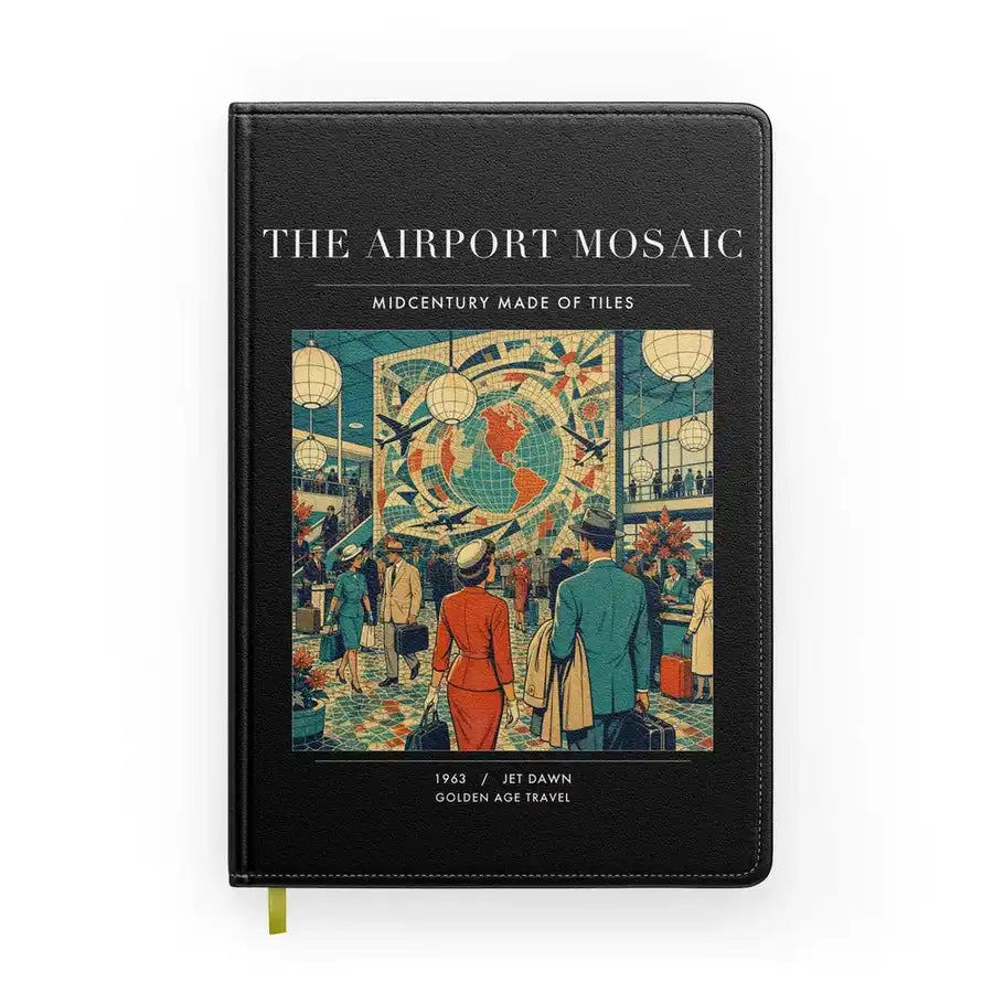 VINTAGE G4132 - The Airport Mosaic - Designed Notebooks design on black