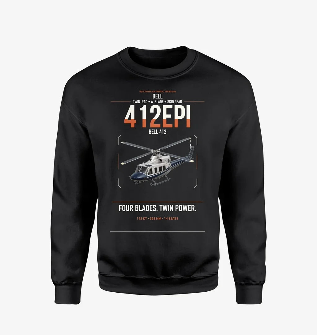 Bell 412EPI design on black sweatshirt