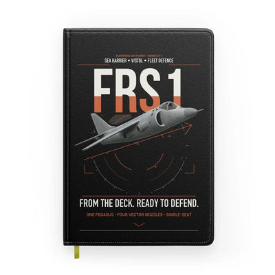 British Aerospace Sea Harrier FRS.1 design on black notebook