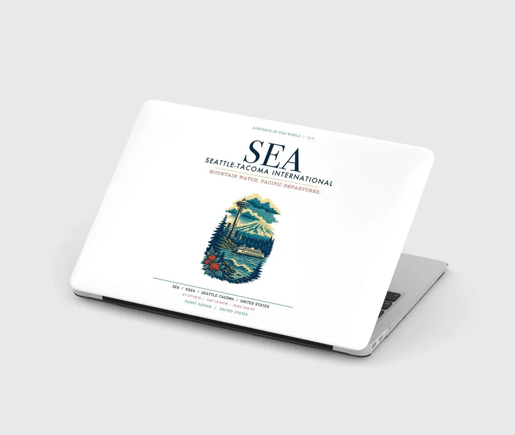 Seattle-Tacoma International Airport (SEA) design on white MacBook case