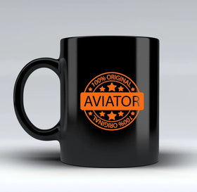%100 Original Aviator Black Mugs
