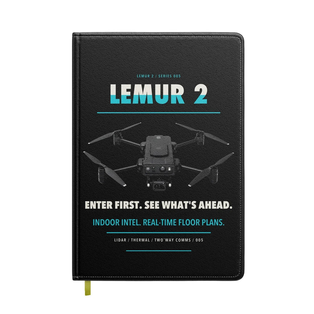 BRINC LEMUR 2 design on black notebook