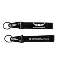 Thumbnail for Sun Country Airlines aviation hawk-shaped key chain, durable metal alloy.