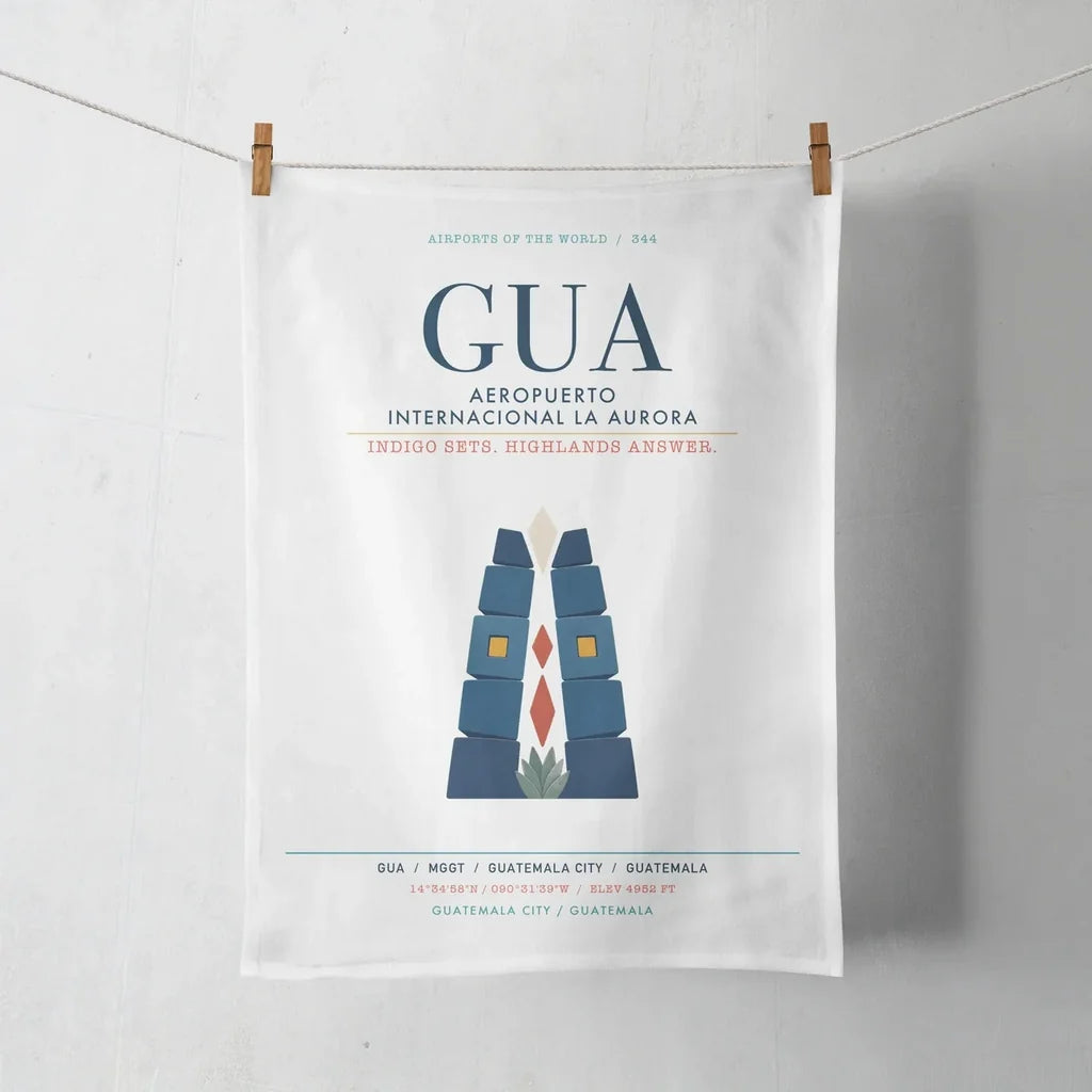 Aeropuerto Internacional La Aurora (GUA) design on white towel