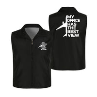 Thumbnail for My Office Has The Best View Thin Style aviation design printed on lightweight shell with sleeveless design thin vest.