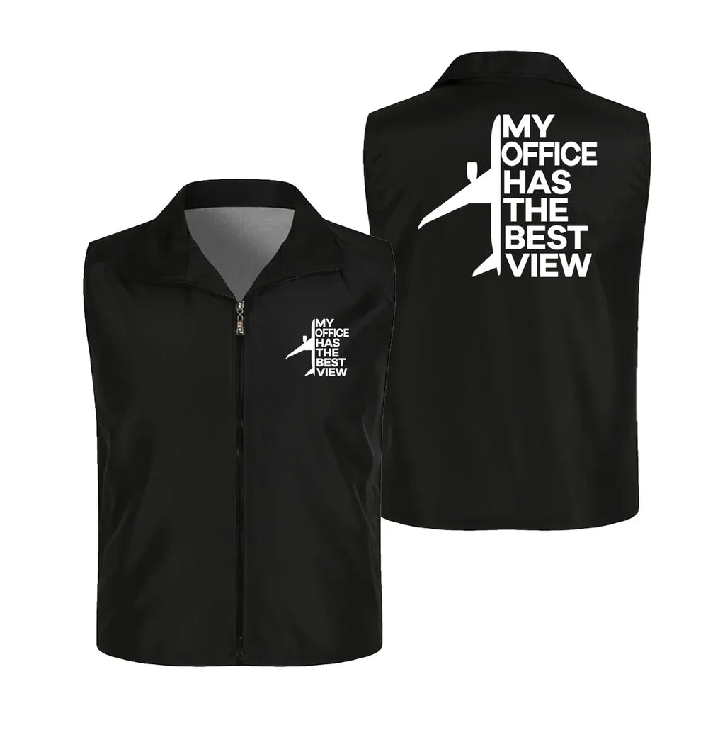 My Office Has The Best View Thin Style aviation design printed on lightweight shell with sleeveless design thin vest.