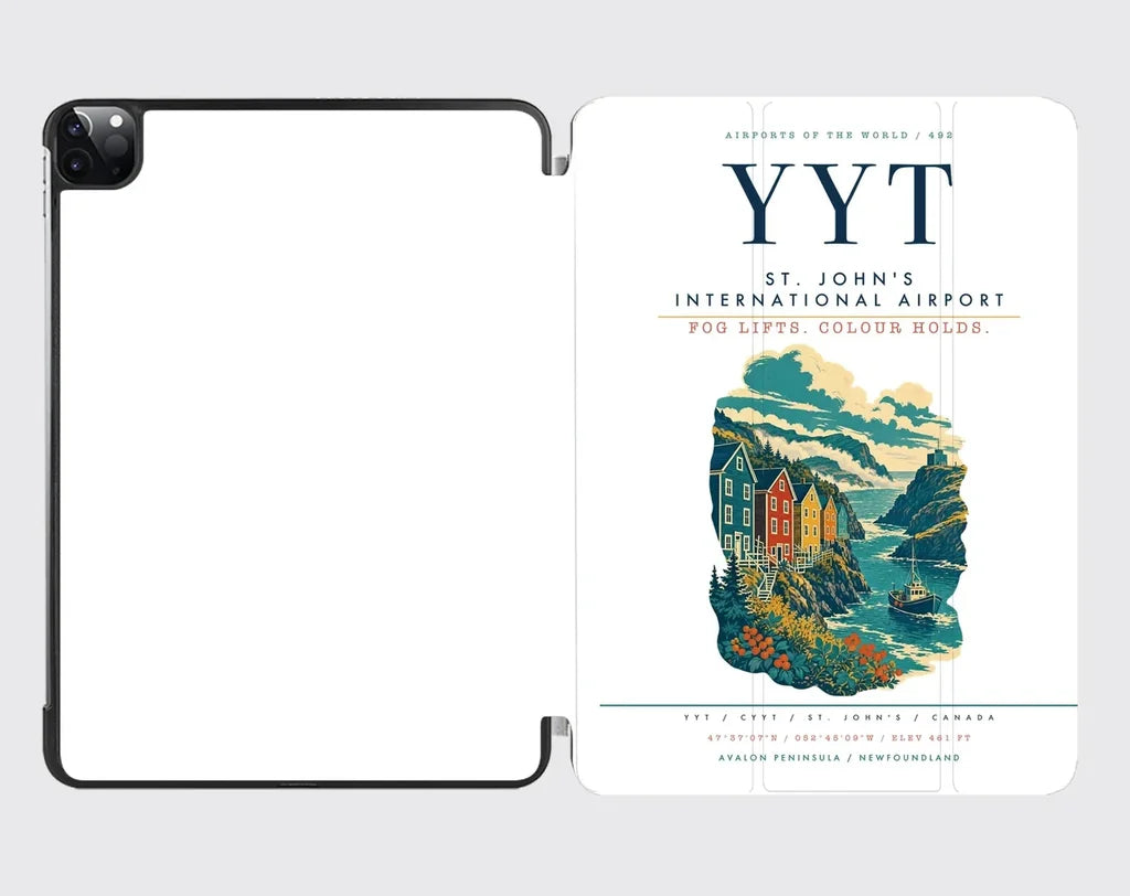 St. John's International Airport (YYT) design on white ipad tablet case