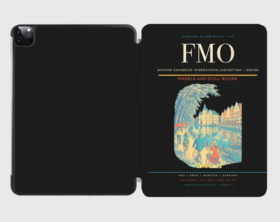 Munster Osnabruck International Airport (FMO) design on black ipad tablet case