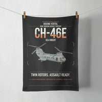 Thumbnail for Boeing Vertol CH-46E Sea Knight design on black towel
