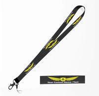 Thumbnail for Custom Name & Text (Badge 2) lanyard and ID holder in black