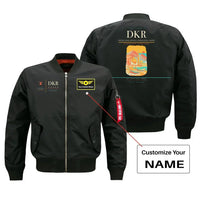 Thumbnail for Leopold Sedar Senghor International Airport (DKR) design on black bomber jacket with custom name patch