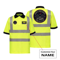 Thumbnail for Fighter Jet 16 - Death From Above aviation design printed on soft cotton reflective polo shirt.