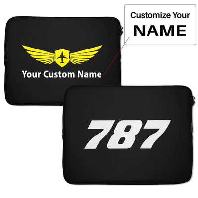 Boeing 787 Flat Text Laptop & aviation design on laptop & tablet case for laptop or tablet.