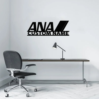 All Nippon Airways aviation design on durable metal with painted finish metal wall sign.