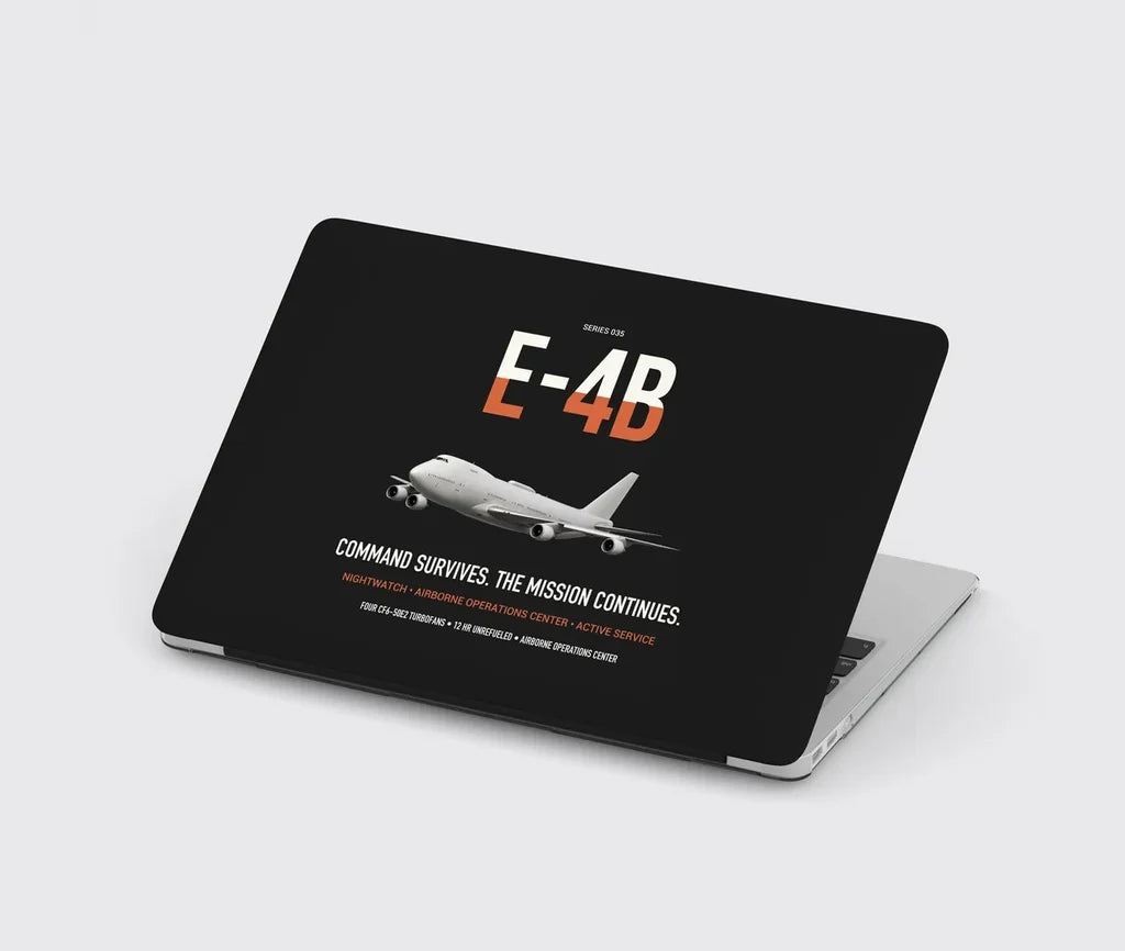 E-4B Nightwatch design on black MacBook case