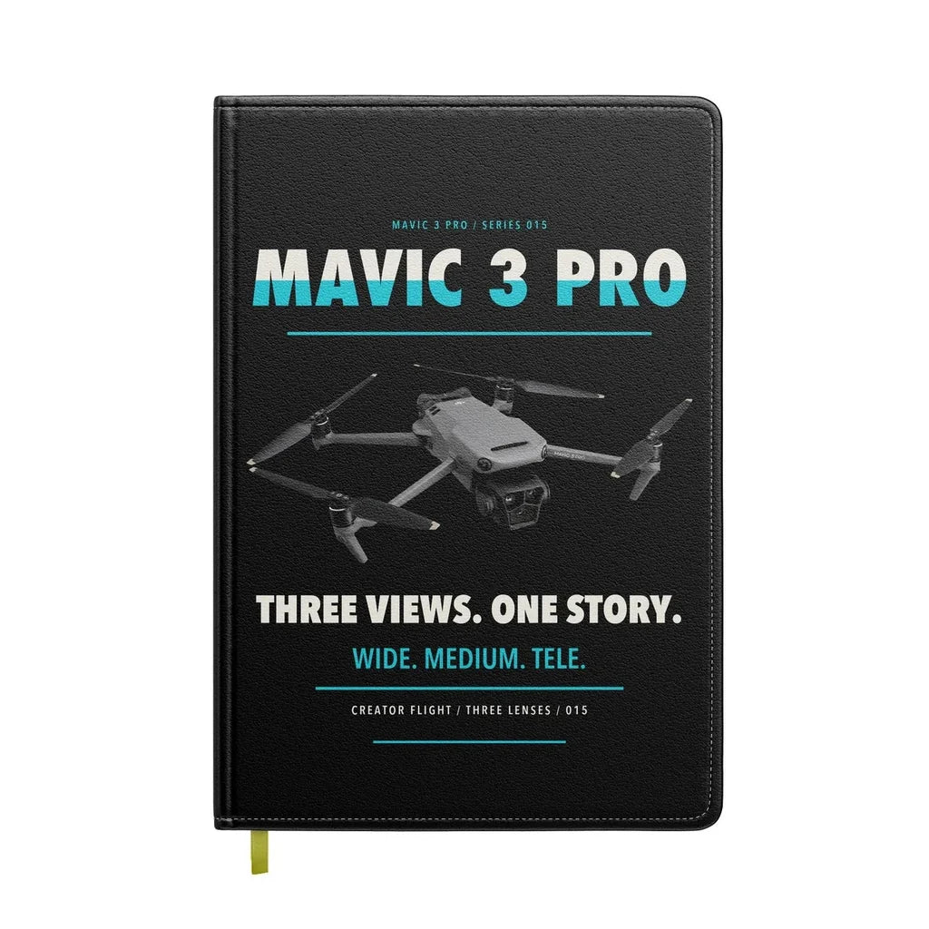 DJI Mavic 3 Pro design on black notebook