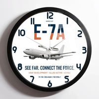 Thumbnail for E-7A Wedgetail design on white framed wall clock