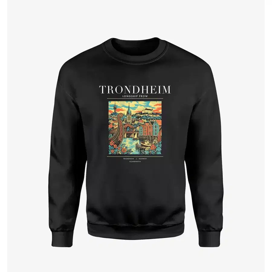 TRONDHEIM - Poster - Sweatshirt - Black