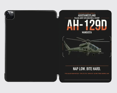 AgustaWestland AH-129D Mangusta design on black ipad tablet case