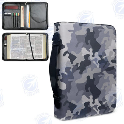 Military Camouflage Army Gray aviation print PU accessories bag, PU faux leather.