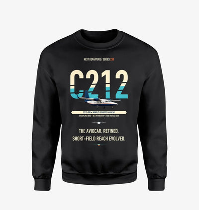 CASA C-212-300 Aviocar design on black sweatshirt