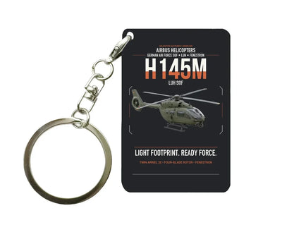 Airbus Helicopters H145M LUH SOF design on black designed key chain, double-side print