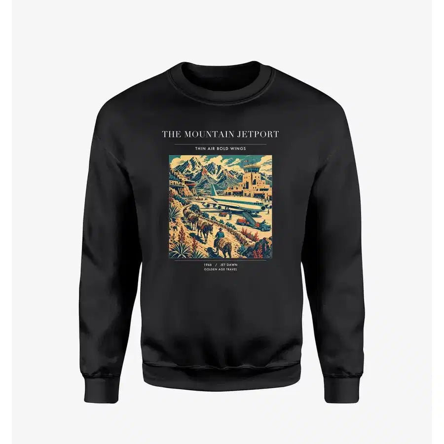 VINTAGE G4123 - The Mountain Jetport - Designed Sweatshirts design on black