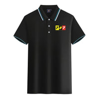 Thumbnail for Flat Colourful 787 aviation design printed on soft cotton stylish polo shirt.