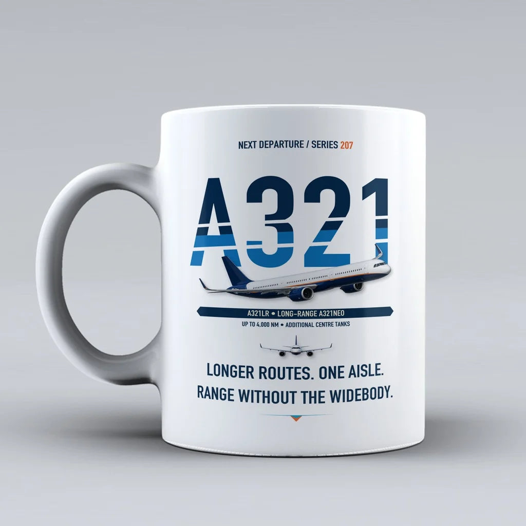 A321LR Mug design on white airbus