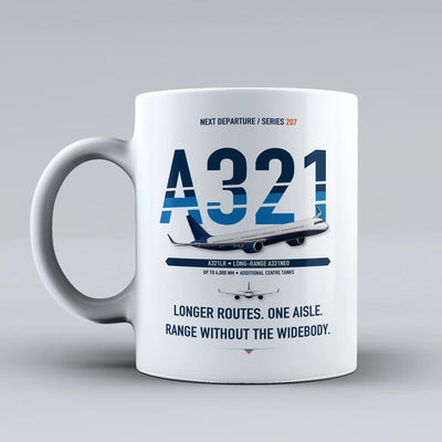 A321LR Mug design on white airbus
